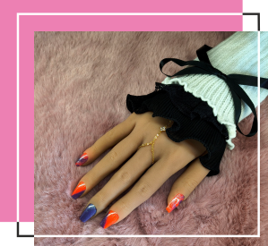 Orange and Purple Nail for Halloween