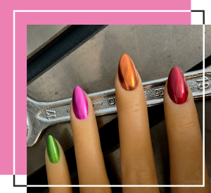 High glossy matellic nails