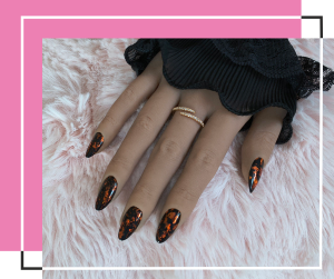 Some copper leaf based on black nails.