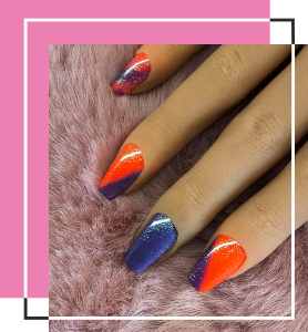 Orange and Purple Nail for Halloween