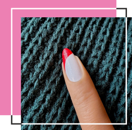 White Nails with a french style wave