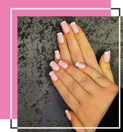 Classis nude color with white french.